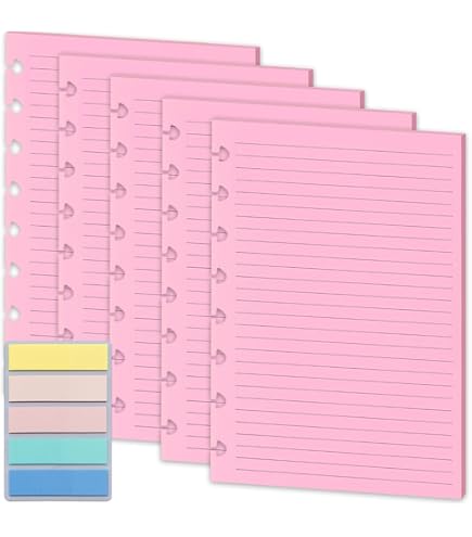 Lot De 60 Feuilles De Papier Perforé 8 Trous Pour Planner à Disque - Format 8.5x5.5 Cm, Vierge Recto-verso