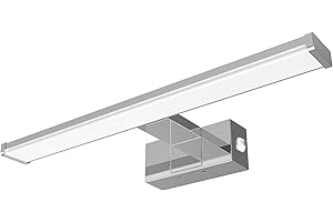KALB MATERIAL FÜR MÖBEL kalb | Lampe à miroir murale, chrome, 500mm, pour montage mural, au choix blanc chaud ou blanc neutre, interrupteur intégré (blanc chaud)