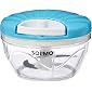 Amazon Brand - Solimo 500 ml Large Vegetable Chopper with 3 Blades, Blue