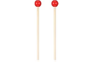 Apausvcm 2 Stk Holzschlägel Xylophon Schlägel Holz Percussion Sticks Gummi Xylophon Mallet Glockenspielschlägel Mit Holzgriff Rhythmus Sticks Trommelstöcke für Holzblock Glocken Anfänger Erwachsene