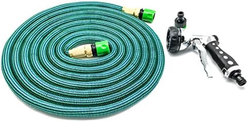Gardenwonder Pro Flexi Garden Hose, Professional Brass Fittings, Extra-strong Tough Rock Nylon Fabric, Multi Layer Latex Inner Hose, including Shower and Quick Coupler of Various Lengths