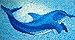 Produktbild Delphin groß blau 1,60m x 1,10m Fliesen Mosaik Pool Bad WC Glas 4mm Neu #165