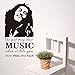 Produktbild Wandaufkleber mit Zitat von Bob Marly „One Good Thing About Music...“, 106,7 x 55,9 cm