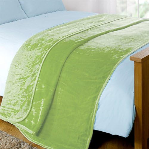 Mink Faux Fur Blanket Super Soft Fleece Brushed Fur Blanket Throw Bed Sofa Easy Care Lightweight 11 Colours All Sizes โ By Dreams Gate (King (200cm x 240cm), Green)