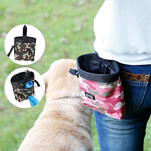 ZHJZ Doggy Dog Portable Snack Bag Training Bag (Pink)