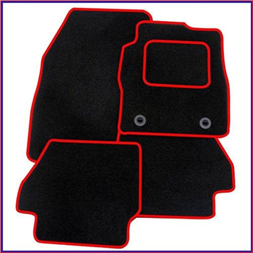 BLACK &amp; RED TRIM TAILORED CAR MATS