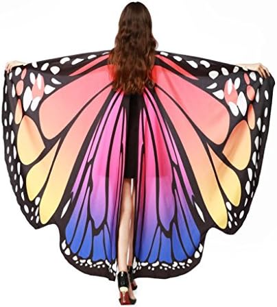 TUDUZ Women Soft Fabric Peacock/bat/butterfly Wings Shawl Fairy Ladies Nymph Pixie Costume Accessory for Girls Shawl St.Patricks Day Party Cosplay Costume (Hot Pink 5343, 168*135CM)