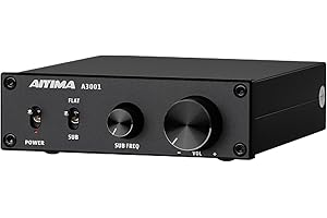 AIYIMA A3001 TPA3255 - Amplificador Mini de Subwoofer 200W, Potencia Mono HiFi Clase D, Frecuencia Completa y Subgraves Conmutables, DC 24V-48V Sub Amp