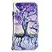 Price comparison product image DENDICO Huawei P Smart Case, Flip Wallet Leather Case Slim Book Cover for Huawei P Smart Magnetic Stand Protective Shockproof Case with Card Holder - Purple Tree