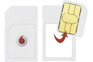 Vodafone UK Pay as you go Dual SIM Card with £10 Credit Included plus Standard and Micro Adapters