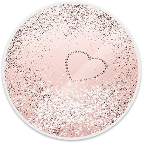 Personalized Expanding Stand Pop Grip Mount Holder Sockets for iPhone,Samsung Galaxy,all Cellphones and Tablets - Sparkling Rose Gold Lady Glitter Heart White