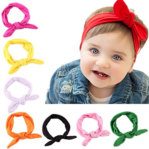 Baby Bow Hairband Koly® 8Pcs Girls Photography Rabbit Bow Ear Headband Turban Knot Head Wraps Gift