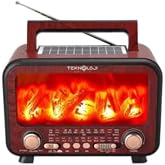 Teknoloji Gelsin Nostaljik Ş&ouml;mine Tasarımlı Bluetooth Radyo, Ahşap, G&uuml;neş Enerjili, USB SD MP3 &Ccedil;alar &Ouml;zellikli M&uuml;zik Kutusu