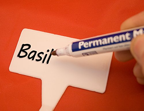 HOMETOOLS.EU – 5 Stück – Beet Pflanz Beschriftung Schilder Stecketiketten Pflanzenstecker Pflanzschilder 30cm hoch Kunststoff beschreibbar verwitterungsfest weiss - 3