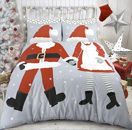 C2S Xmas Special Polycotton Cotton Rich Duvet Cover Sets with Pillow Cases Bedding Sets (King, Xmas Dressup)