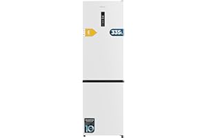 Cecotec Réfrigérateur Combi 335L No Frost Bolero CoolMarket Combi 335 White E. Hauteur 195,3cm et 59,5cm Largeur, Compresseur Inverter Plus, Basse Consommation, Tiroir Contrôle de l'Humidité, Blanc