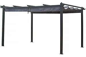 Habitat et Jardin Pérgola de Aluminio con Techo retráctil - 3 x 4 m - Antracita
