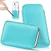Produktbild moex Lenovo Moto G5 | Hülle Türkis Sleeve Slide Cover Ultra-Slim Schutzhülle Dünn Handyhülle für Motorola Moto G5 Case Full Body Handytasche Kunst-Leder Tasche