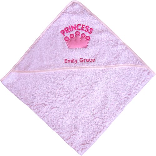 Baby Boys & Girls Super Soft Personalised Prince & Princess Bathrobe Towel (Pink)