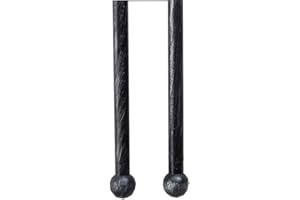 Skyvov Bacchette per Tende Estensibili Nero Argento con Pomello, Misura per Tendine da 40 a 70 cm, Metallizzato, Smaltato, Ferro