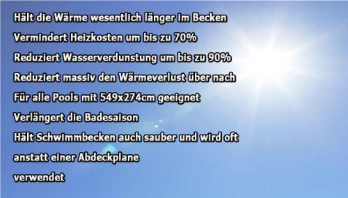 Miganeo® 732×366 cm Premium Solarplane schwarz/blau Poolheizung rechteckig für Pool - 5