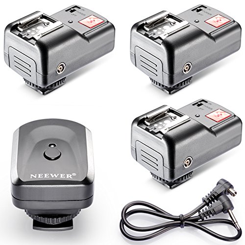 Neewer 4 Canaux FM Radio D  clencheur    Distance Sans Fil Pour Flash pour Canon 580EX II 580EX 550EX 540EZ 520EZ 430EX 430EZ 420EX 420EZ 380EX  Nikon SB-800 SB-600 SB-28 SB-27 SB-26 SB-25 SB-24  Olympus FL-50 FL36  Pentax AF-540 FGZ AF-360 FGZ AF-400 FT AF-240 FT  Sigma EF-500 DG Super EF-500 DG ST EF-430  Sunpak Auto 2000DZ 622 Pro 433AF 433D 383 355AFm 344D 333D  Vivitar 285HV et d   Autre Flash avec Sabot Universel  1   metteur   3 R  cepteur 