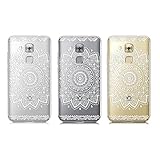 kwmobile Hülle für Huawei Nova Plus - TPU Silikon Backcover Case Handy Schutzhülle - Cover klar Blume Design Weiß Transparent - 