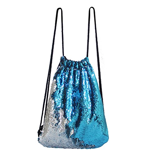 Preisvergleich Produktbild Play Tailor Meerjungfrau Umkehrbare Paillette Drawstring Rucksack Glitzernde Outdoor Schultertasche