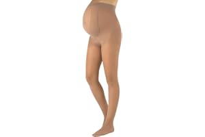 CALZITALY Macierzyństwo Kobiety Calzitaly Rajstopy ciążowe ze średnią kompresją | Przezroczyste rajstopy ciążowe | czarne, skóra | S, M, L, XL, 20 DEN | wyprodukowano we Włoszech