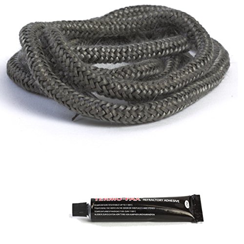 2 m Dichtschnur Ø 6 mm Dichtung Glasfaserschnur Türdichtung Ofen inkl.Kleber