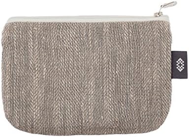 Small Grey Makeup Bag - 100% Flax Linen - Small Canvas Zipper Bag - Lipstick Bag - Clutch Purse - Pencil Case - iPhone 7 Case - Small Travel Kit - Clutch Wallet | Handcrafted by ThingStore