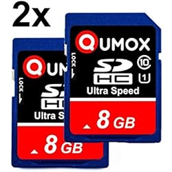 QUMOX 2 x 8GB Class 10 UHS-I (U1) Tarjeta SD