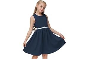 GRACE KARIN pour 2-12 Ans Fille Robe Rayures Princesse Robe de Soirée sans Manche