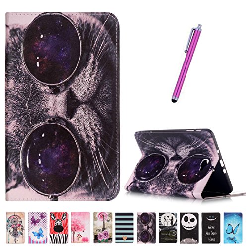 Romtronic Cute Colorful Flip Tasche PU Leder Abdeckung Stand Schutzhülle für Samsung Galaxy Tab A6 10.1 Pouces SM-T580 / SM-T585 + 1 x Schwarz Stylus (Design 07)