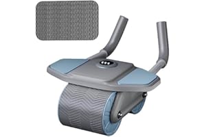 VRINO Automatic Rebound Abdominal Wheel Ab Roller Wheel 4D Abdominal Exercise Roller with Elbow Support Workout Equipment for Core Strength Training Home Gym Fitness