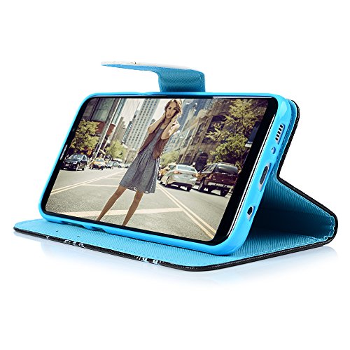 Badalink Case für Samsung Galaxy +S8 (S8 Plus) PU Leder (TPU innere Schicht) Tasche Flipcase Gemalt Bunte Muster Design Schutzhülle mit Kreditkarteninhaber Kippständer Magnet-Schloss Handyhülle +Mehrfunktional Feder und Schneeflocken - 7