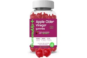 ZA ZACANNA Apple Cider Vinegar Gummies with The Mother, Sugar Free, 1200mg Acetic Acid, 400 μg Folic Acid, 2.5 μg Vitamin B12, 60 Natural Apple Flavoured Gummies