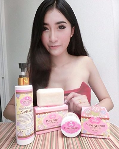 Special Sets : Jellys Pure Lotion 200ml SPF 60 + Jellys Pure Soap 100g + Jellys Pure Cream 30g. Skin Super Whitening Aura Reduce Dark Spot Anti Aging Spf 60... Free Shipping