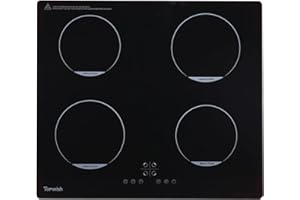 Topwish placas de induccion, placa induccion 4 fuegos, placa de inducción, con cierre de seguridad, función Boost, Indicador de superficie caliente,temporizador, 7200W, 60cm