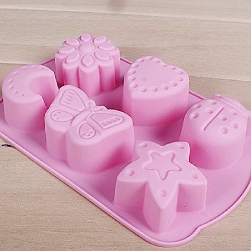 1Pcs 3D Mond Schimmel Ice Tray Kinder Schokolade Silikon Cake Pop-Out Fondant Baking Mould zufällige Farbe - 4