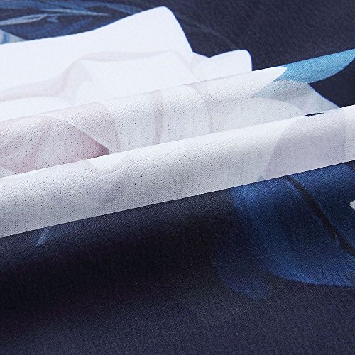 WWricotta Women Printing Cross Off Shoulder Dress Evening Party Dress Sundress NY/XL(Marine, XL)