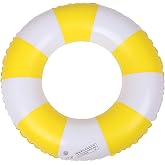 Inflatable Swimming Ring Vintage Striped Inflatable Float, Pool Floating Beach Water Party Inflatable Float Swimming Ring for