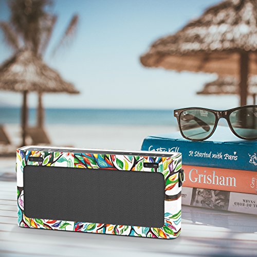 MoKo Bose SoundLink III Bluetooth Lautsprecher Hülle Abdeckung, Premium PU Leder Schutzhülle Case mit Handschlaufe/Karabiner für Bose SoundLink 3 Bluetooth Wireless Speaker, Glück Baum - 7