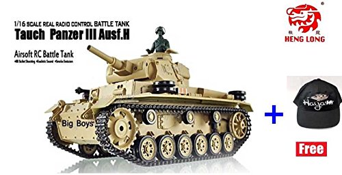 heng long 2.4G Tauch Panzer III RC Battle Tank w/ Smoke, Sound and Lighting by Big Boyz ©