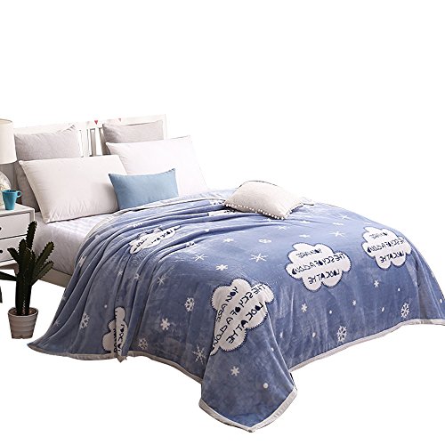MYLUNE HOME Faux Fur Mink Fleece Blanket Throws Quilt with Snowflakes Pattern for Bedroom Living Rooms Sofa Fu