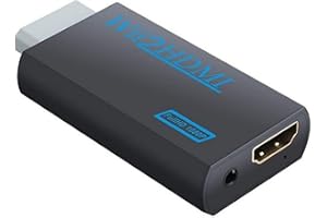 INF Adaptador de Wii a HDMI 720/1080P HD Con Salida de Audio de 3,5 mm Para Monitor, Proyector y TV