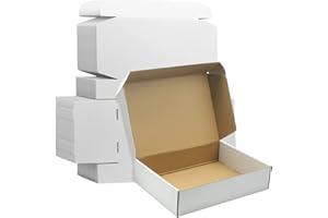 LZYKJGS Carton Emballage Colis, 320x229x76 mm Lot de 20, Boite en Carton, Petit Carton pour Colis, Expédition Postale, Courrier, Bougies ou Cadeau (Blanc)