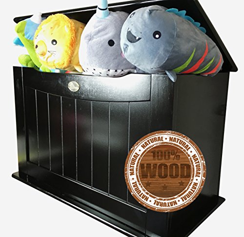 Quirky Bubba Toy Chests & Storage - Storage Boxes for Toys - White Wood Solid Toy Chest - Toy Chests For Kids - Chests For Storage - Toy Storage Box - Chest For Kids Nursery Children Room Toy (Dark Brown)