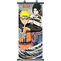 Tableau à Rouler Akatsuki Naruto - Kakemono 142x33cm Avec Bandeau Nukenin, Crochets Inclus