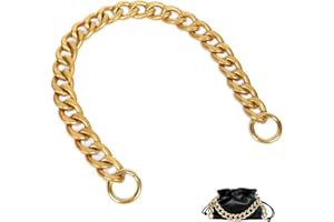 BuLuHAHA Catene per Borse Oro, Catena per borsetta in alluminio 60 cm/23,6", DIY Grossa Tracolla a Catena di Ricambio per Borse, Regolabile Cinghie di Ricambio a Catenella Manico della borsa
